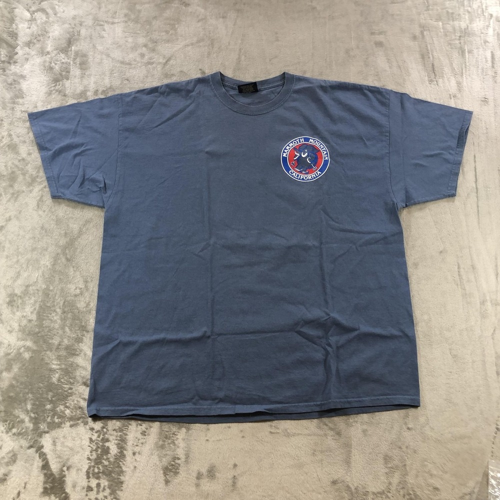 MV Sport Mammoth Mountain California Shirt Mens 2XL Blue Ski Souvenir Tee